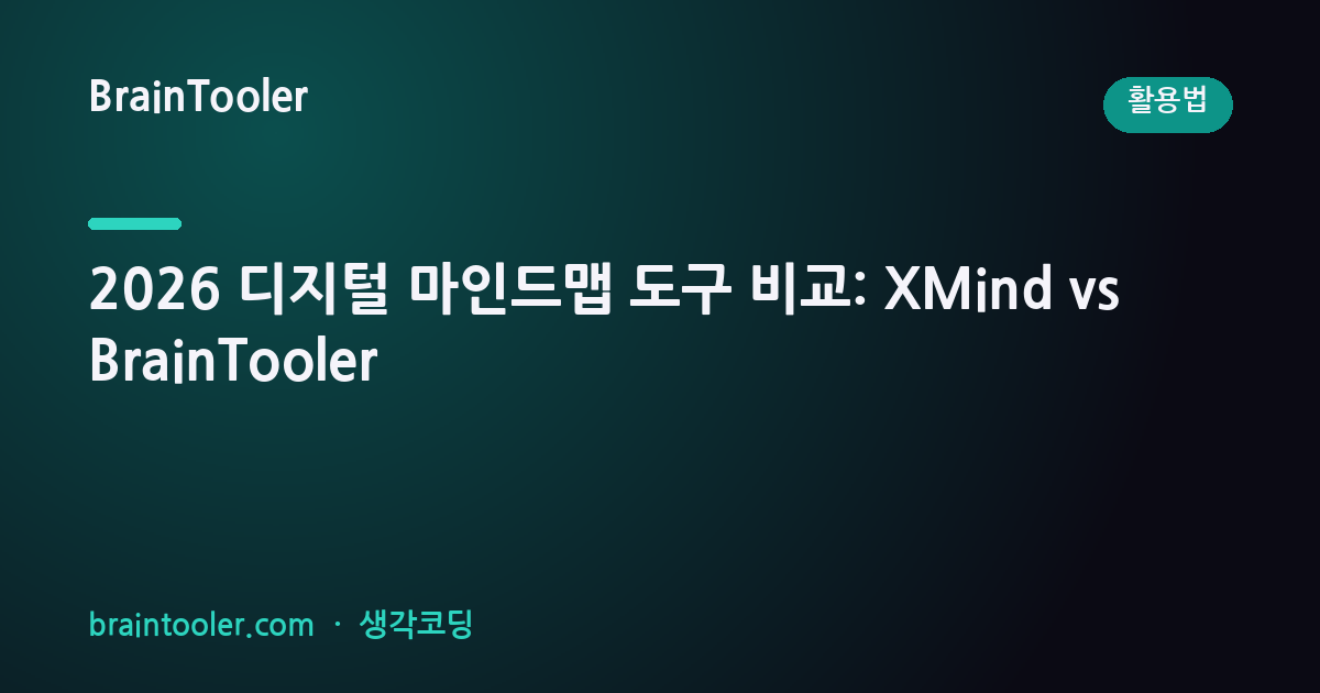 2026년 디지털 마인드맵 도구 비교: XMind vs MindMeister vs BrainTooler